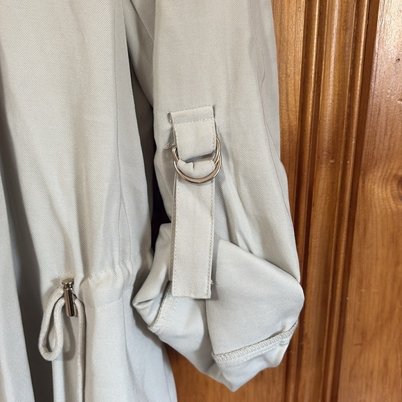 Zara Lightweight Cinch Waist Quarter Sleeve Waterfall Open Front Jacket -Size XS - Picture 7 of 12